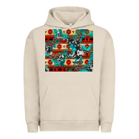 Pigment French Oak aztec leopard cowhide turquoise Urban Hoodie - BarkalooDesign