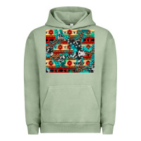 Pigment Oil Green aztec leopard cowhide turquoise Urban Hoodie - BarkalooDesign