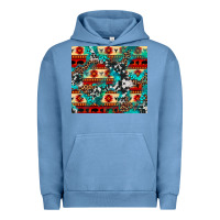 Pigment Pebble Blue aztec leopard cowhide turquoise Urban Hoodie - BarkalooDesign