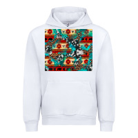 White aztec leopard cowhide turquoise Urban Hoodie - BarkalooDesign