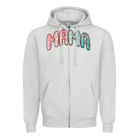 Dove Grey mama christmas plaid Zipper Hoodie - MaliasSmallBusiness