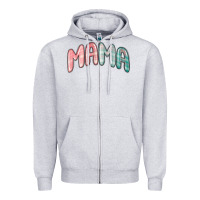 Heather Grey mama christmas plaid Zipper Hoodie - MaliasSmallBusiness