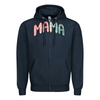 Navy mama christmas plaid Zipper Hoodie - MaliasSmallBusiness