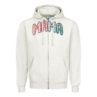 Oatmeal Heather mama christmas plaid Zipper Hoodie - MaliasSmallBusiness