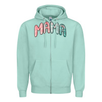 Seafoam mama christmas plaid Zipper Hoodie - MaliasSmallBusiness