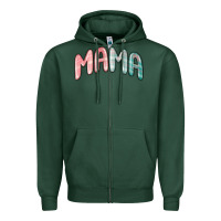 Sports Green mama christmas plaid Zipper Hoodie - MaliasSmallBusiness
