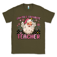 Army Green santa's favorite teacher Classic Tee - MaliasSmallBusiness