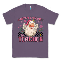 Lavender santa's favorite teacher Classic Tee - MaliasSmallBusiness
