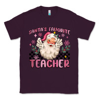 Plum santa's favorite teacher Classic Tee - MaliasSmallBusiness