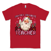 Red santa's favorite teacher Classic Tee - MaliasSmallBusiness