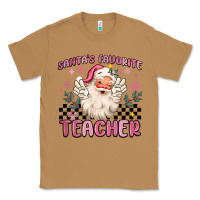 Toasted Coconut santa's favorite teacher Classic Tee - MaliasSmallBusiness