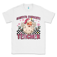 White santa's favorite teacher Classic Tee - MaliasSmallBusiness