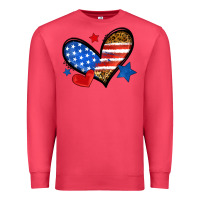 Cardinal American flag heart leopard Premium Sweatshirt - Neo Western
