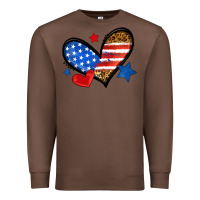 Chestnut American flag heart leopard Premium Sweatshirt - Neo Western