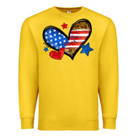 Lemon American flag heart leopard Premium Sweatshirt - Neo Western