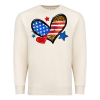 Sandshell American flag heart leopard Premium Sweatshirt - Neo Western
