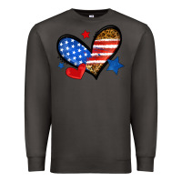 Smoke American flag heart leopard Premium Sweatshirt - Neo Western