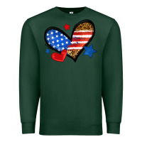 Sports Green American flag heart leopard Premium Sweatshirt - Neo Western