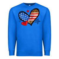 True Royal American flag heart leopard Premium Sweatshirt - Neo Western