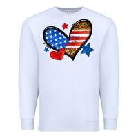 White American flag heart leopard Premium Sweatshirt - Neo Western