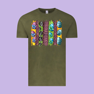Easter Eggs And Leopard Brushstrokes Vintage Tee Designed By Artiststas