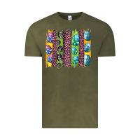 Vintage Olive easter eggs and leopard brushstrokes Vintage Tee - Artiststas