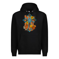 Black thanksgiving cross pumpkin sunflower Premium Hoodie - AdoDesignShop