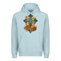 Blue Mist thanksgiving cross pumpkin sunflower Premium Hoodie - AdoDesignShop