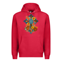 Cardinal thanksgiving cross pumpkin sunflower Premium Hoodie - AdoDesignShop