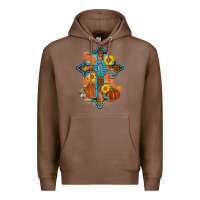 Chestnut thanksgiving cross pumpkin sunflower Premium Hoodie - AdoDesignShop