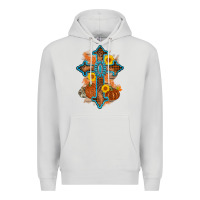 Dove Grey thanksgiving cross pumpkin sunflower Premium Hoodie - AdoDesignShop