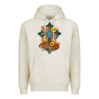 Oatmeal Heather thanksgiving cross pumpkin sunflower Premium Hoodie - AdoDesignShop