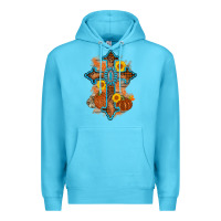 Ocean Blue thanksgiving cross pumpkin sunflower Premium Hoodie - AdoDesignShop