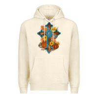 Sandshell thanksgiving cross pumpkin sunflower Premium Hoodie - AdoDesignShop