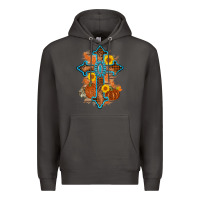 Smoke thanksgiving cross pumpkin sunflower Premium Hoodie - AdoDesignShop