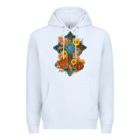 White thanksgiving cross pumpkin sunflower Premium Hoodie - AdoDesignShop