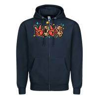 Navy 2024 stars and leopard Zipper Hoodie - MaliasSmallBusiness