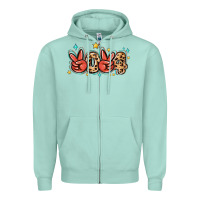 Seafoam 2024 stars and leopard Zipper Hoodie - MaliasSmallBusiness