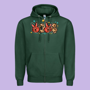 2024 Stars And Leopard Zipper Hoodie Designed By Maliassmallbusiness
