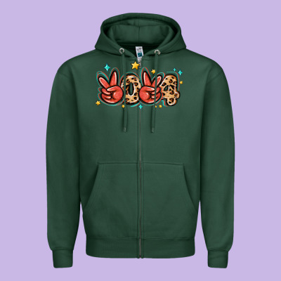 Zipper Hoodie 2024 stars and leopard