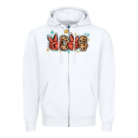 White 2024 stars and leopard Zipper Hoodie - MaliasSmallBusiness