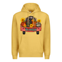Antique Gold thankful turkey truck Premium Hoodie - AdoDesignShop