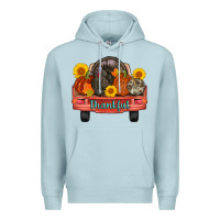 Blue Mist thankful turkey truck Premium Hoodie - AdoDesignShop