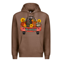 Chestnut thankful turkey truck Premium Hoodie - AdoDesignShop