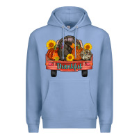 Colony Blue thankful turkey truck Premium Hoodie - AdoDesignShop