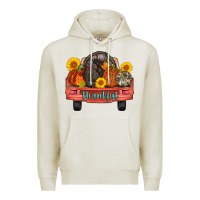 Oatmeal Heather thankful turkey truck Premium Hoodie - AdoDesignShop