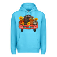 Ocean Blue thankful turkey truck Premium Hoodie - AdoDesignShop