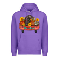 Purple thankful turkey truck Premium Hoodie - AdoDesignShop
