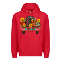 Red thankful turkey truck Premium Hoodie - AdoDesignShop