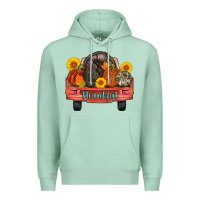 Seafoam thankful turkey truck Premium Hoodie - AdoDesignShop